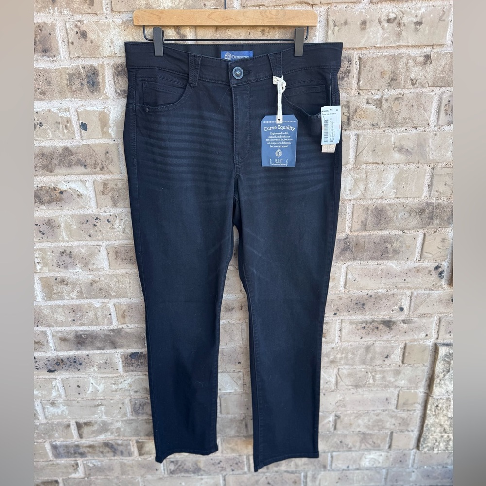 NWT Democracy Black Denim Steaight Leg Jeans Size 12 - Picture 2 of 9